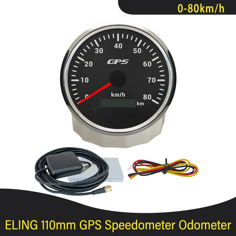 Newest Universal 110mm GPS Speedometer 60K 80K 120K 200K with GPS Antenna and 7 Colors Backlight for Boat Truck Car