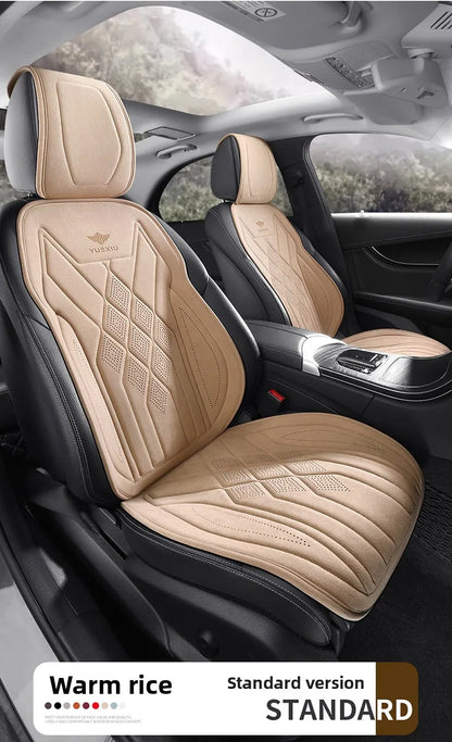 Perforated Suede Seat Cover Universal Four Seasons Cars Seats Covers Breathable Seat Non-slip Luxury Car Rams Latex Seat Cover