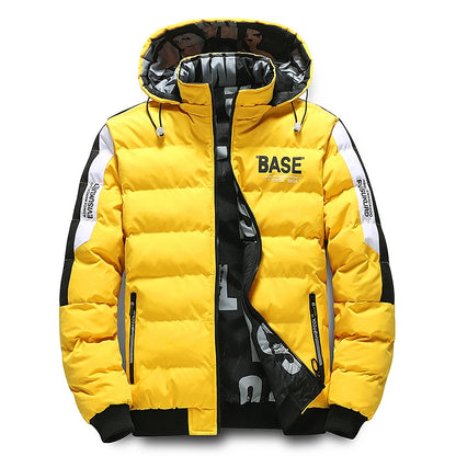 Streetwear Parkas Men Double-Sided Wear Men's Puffer Jacket Outdoor Winter Thickened Down Coat Letter Print Casual Parka Coats