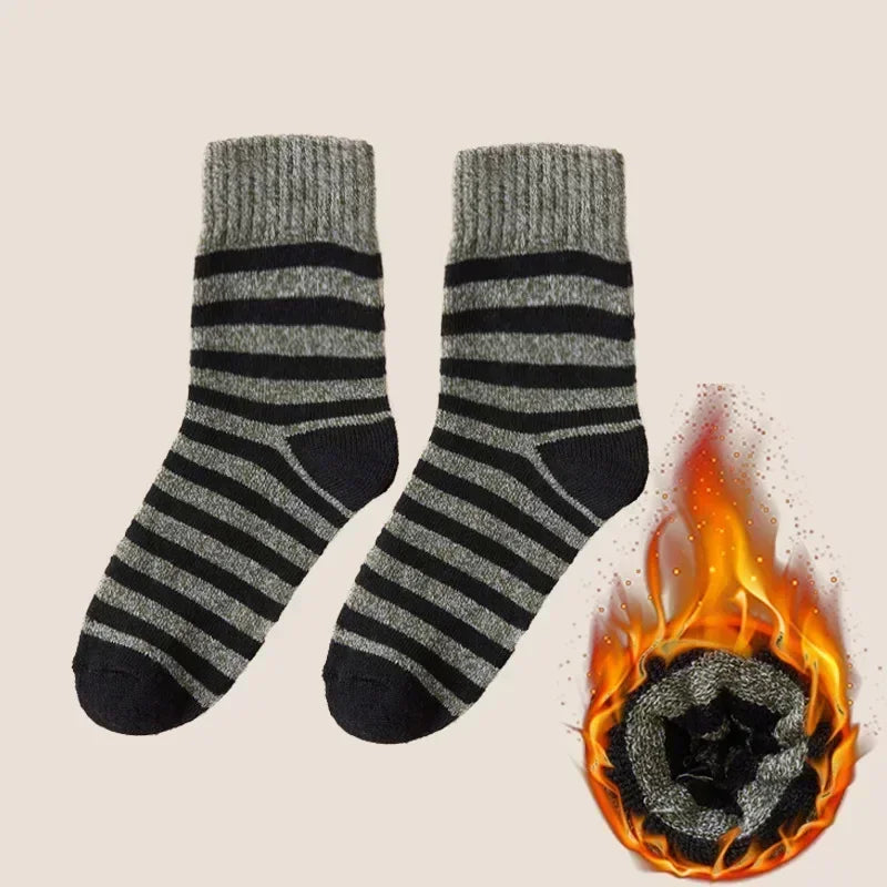 5pairs Winter Merino Wool Socks for Men Super Thick Warm High Quality Harajuku Retro Snow Casual Antifreeze Cashmere Socks Men