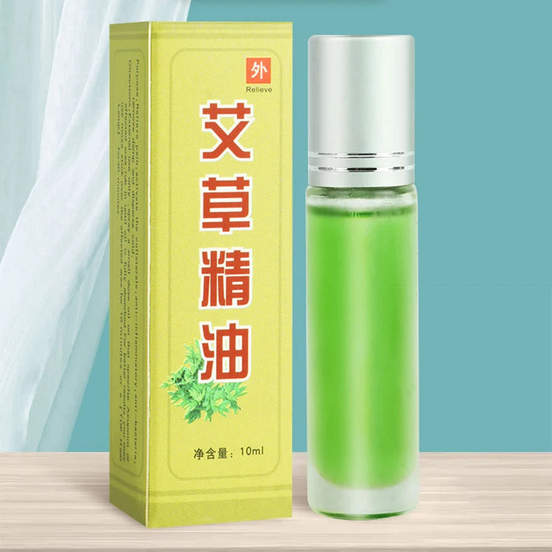 5 Bottles Pure Wild Wormwood Scraping Essential Oil Mugwort Extraction Enhance Moxibustion's Effect Meridian Massage Oils Health