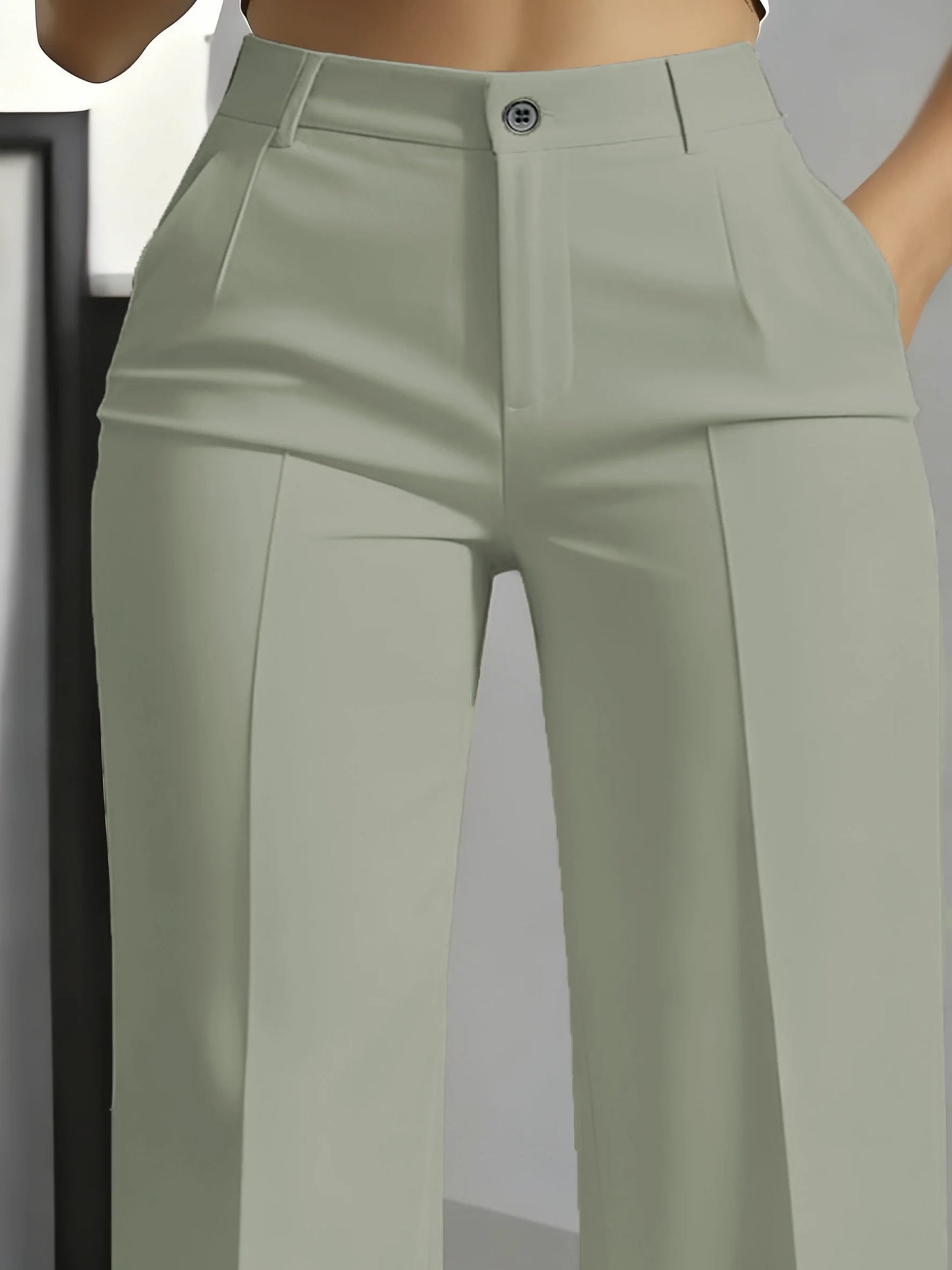 New 2025 Women's High-Waisted Draped Straight-Cut Suit Pants Simple European American Cross-Border Fashion for Women