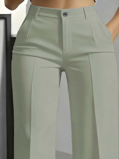 New 2025 Women's High-Waisted Draped Straight-Cut Suit Pants Simple European American Cross-Border Fashion for Women