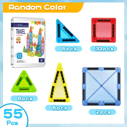 Mini Magnetic Building Blocks, Magnetic Tiles for Children, Travel-Friendly, Easy to Carry, Various Sizes, Combination Building Toys, Birthday and Holiday Gifts