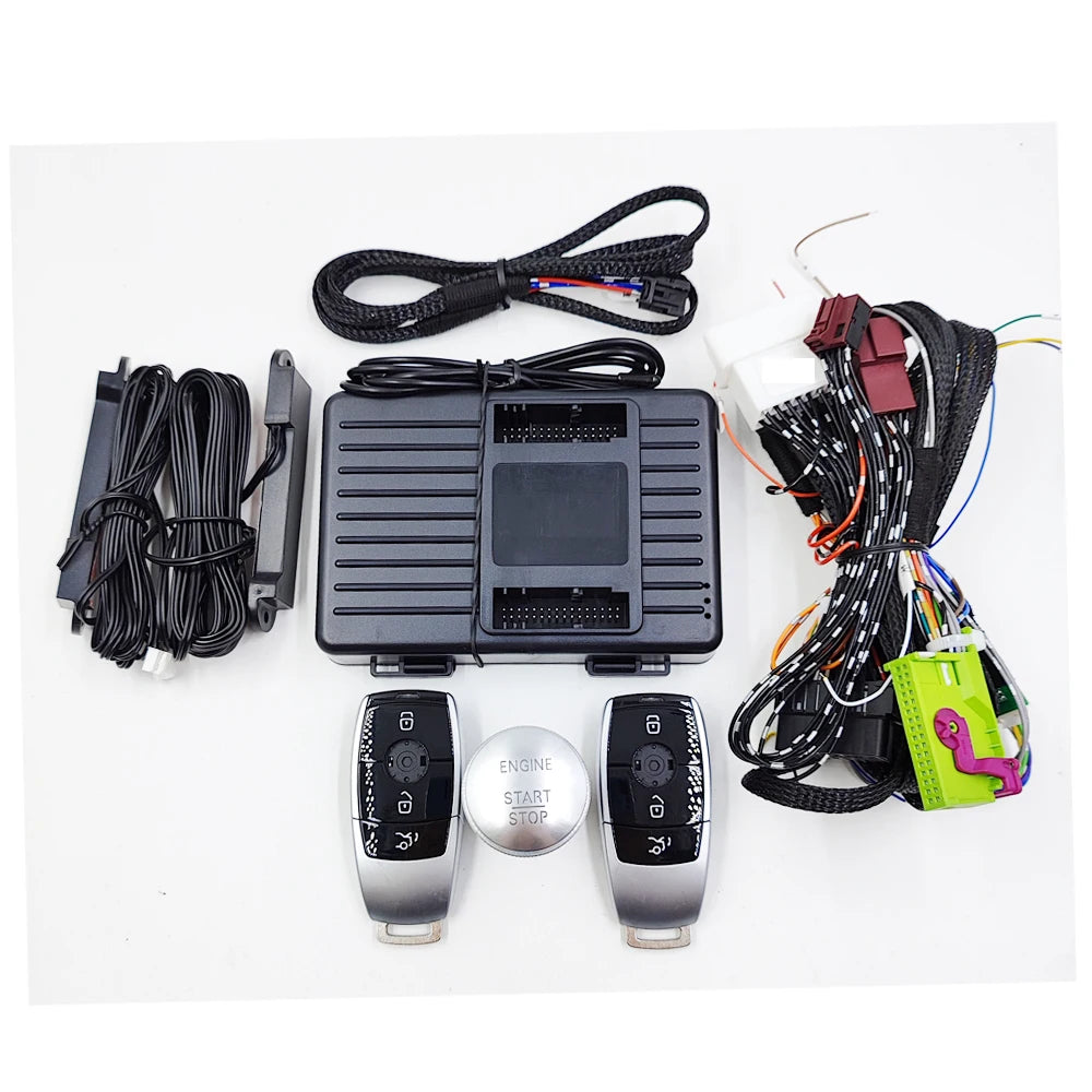 For Merce des C W204 2010-2014 Add Car Push Start  Engine Remote Starter and Keyless Entry System with New Smart Key