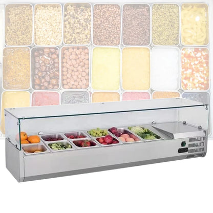 Supermarket Refrigeration Cabinet Salad Bar Display Counter Refrigerator