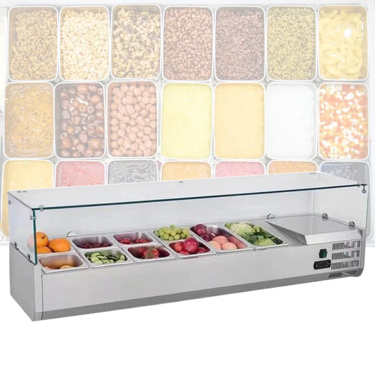 Supermarket Refrigeration Cabinet Salad Bar Display Counter Refrigerator