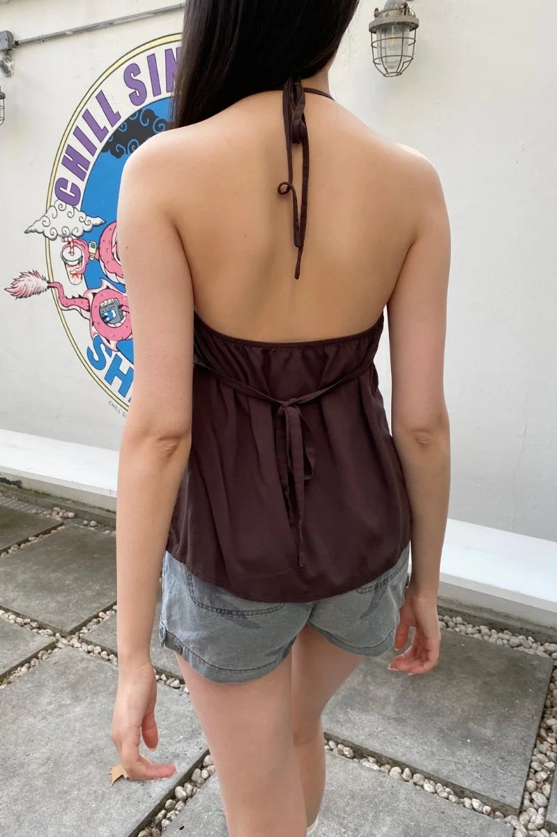 Brandy Melville Pure Cotton Three-Button Base Layer Vest Sweet Style V-Neck Sleeveless Tank Top for Women Spring Summer