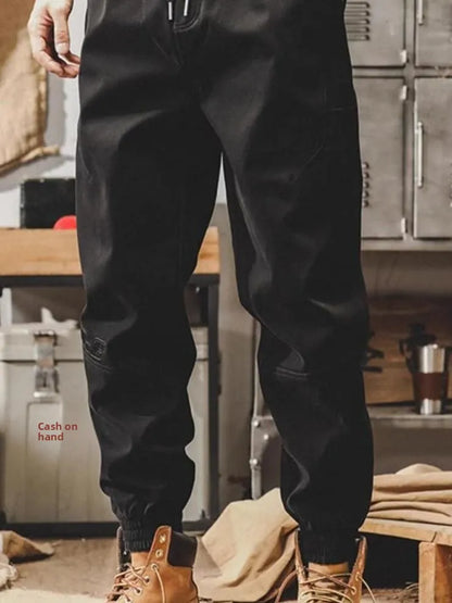 American Style Vintage Workwear Pants Men's Autumn Winter Loose Cuffed Heavy Duty New Casual Trousers Versatile Long Pants