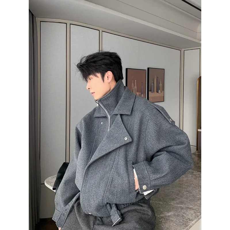 Men's New Spring and Autumn Style Jacket Loose and Casual Gold Velvet Long Sleeved Stand Up Collar