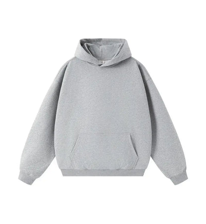 DIY Custom LOGO 450gsm Cotton French Terry Oversized Drop Shoulder Hoodie Men Grey Blue Street Wear Hip Hop Comfortable Hoodie