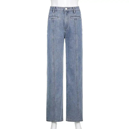 Vintage Star Print High Waist Jeans Women Harajuku 90s Pants Long Casual Trousers Other 100% Material Ladies Premium Fashion