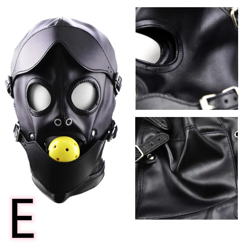 Head Mask BDSM Hood Restraint Strap Erotic Sex Toys For Woman Couples Bondage Set Mouth Gag Ball Slave Adult Game Sex Products