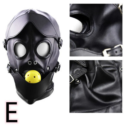 Head Mask BDSM Hood Restraint Strap Erotic Sex Toys For Woman Couples Bondage Set Mouth Gag Ball Slave Adult Game Sex Products
