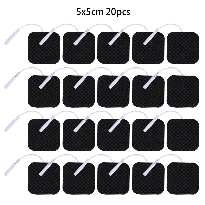 5*5cm 2mm Plug Tens Electrodes Pads Accessories Non-woven Fabric Self  Adhesive Replacement Patch for Electric Massager