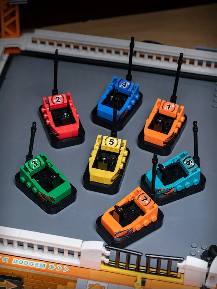 Creative Expert City Street Scene MOC JD037 Amusement Park Bumper Car Model Building Block Toy DIY Toy Festival Gift