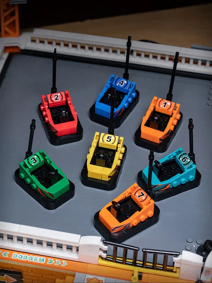 Creative Expert City Street Scene MOC JD037 Amusement Park Bumper Car Model Building Block Toy DIY Toy Festival Gift
