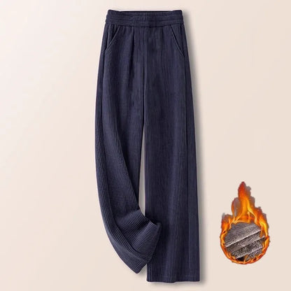 Corduroy Wide Leg Pants High Waist Straight Cut Thickened Women's Loose Fit Trousers Autumn Winter New Style Casual Pants