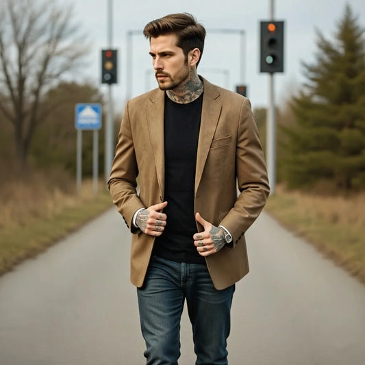 Men's Outdoor Casual Work Jacket Heavyweight Warm Lined Coat Plus Size Single-Breasted Winter Wear