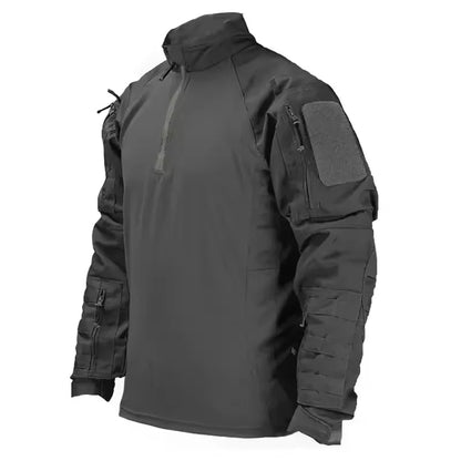 2024 Causal Men Tactical Shirts Long Sleeve Pullover Zip Shirt Breathable Outdoor Hunting Hiking Training Clothes Plus Size 4XL