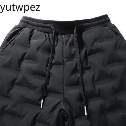 Fashion 90% White Duck Down Padded Thicken Winter Warm Down Pants Men Joggers Outdoor Sport Running Sweat Pants Thermal Trousers