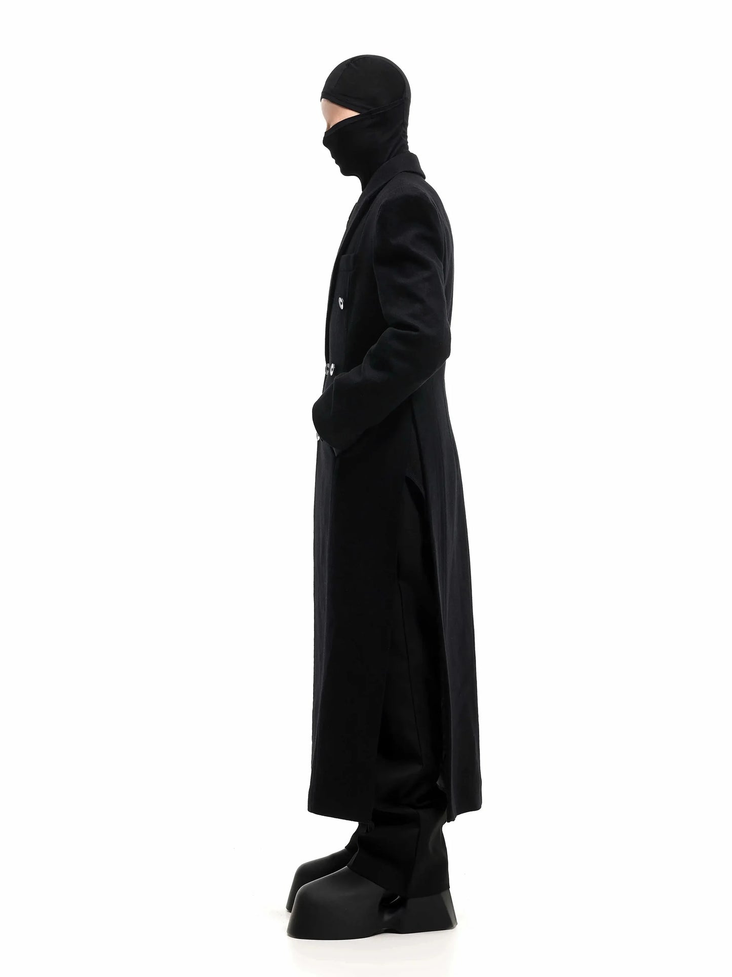 Mauroicardi Autumn Winter Long Warm Thick Fitted Black Wool Blends Coat Men Shoulder Pads Elegant Luxury Woolen Overcoat 2025