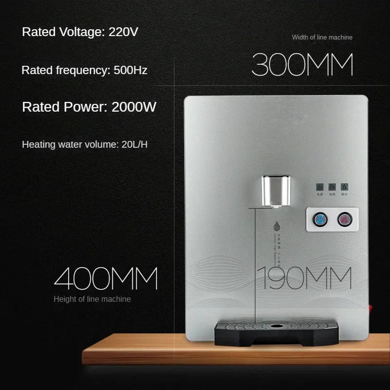 220V Pipeline Machine Home Wall-mounted Direct-drinking Machine Kitchen Appliance Small Desktop Hot Water Dispenser Glass Panel