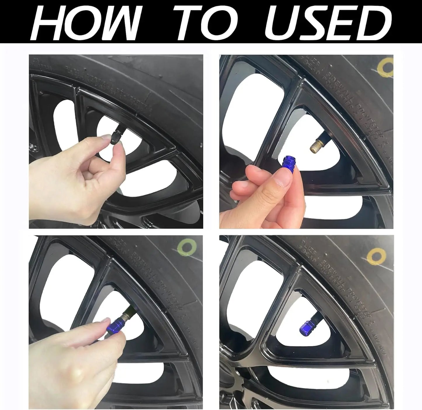 Silver Black Blue Aluminum Alloy Car Valve Cores Tire Valves Caps Air Pump Caps Tuning Products Accessories Replacement