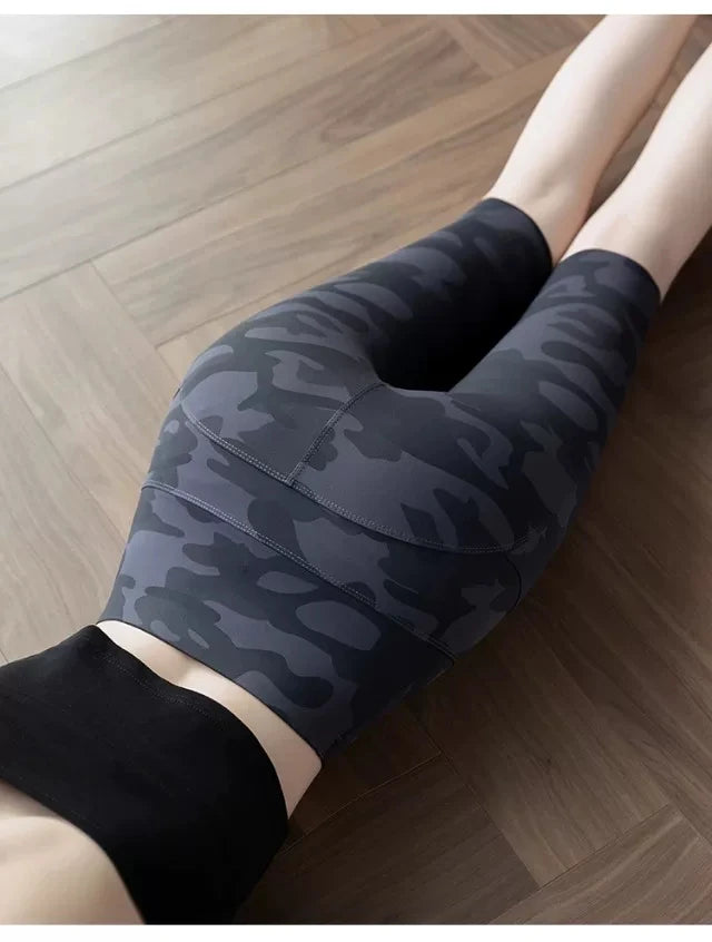 Premium Women's Camo 5-Point Shark Pants High Waist Tummy Control Butt Lifting Daily Casual Yoga Cycling Leggings