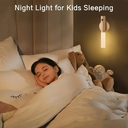 LED Rechargeable Magnetic Wall Lamp Smart Motion Sensor Night Light Portable for Hallway Bedroom Stairs Bathroom Cabinets Decor