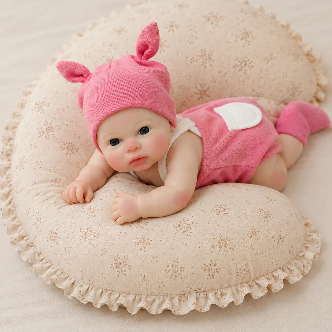 12 Inch Cuddly Open Mouth bebê reborn de silicone sólido Girl & Boy Doll With Painted Skin Soft & Flexible Newborn  Doll