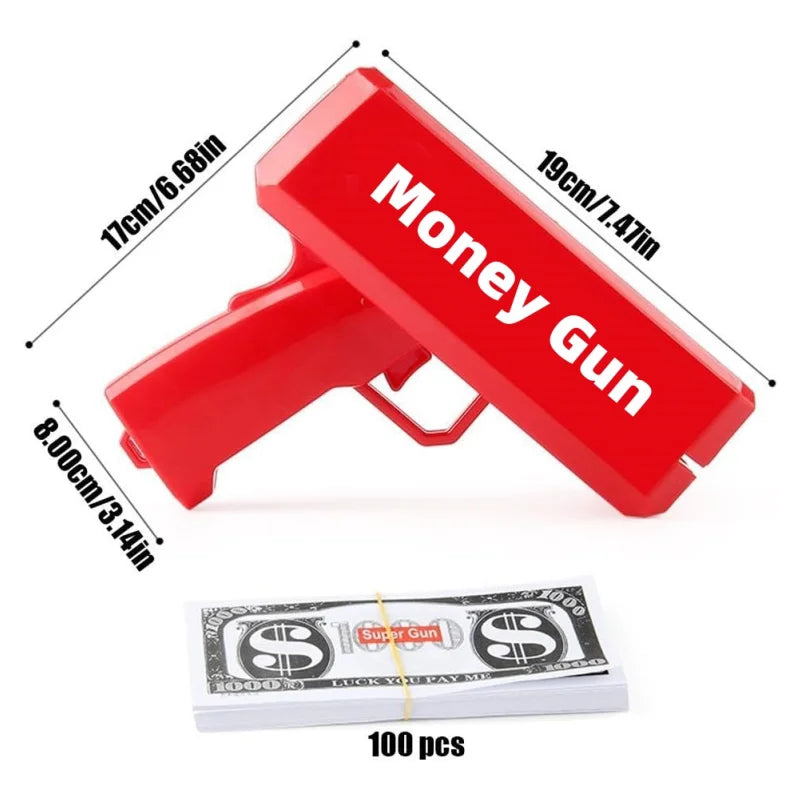 Money Gun Shooter, Make it Rain Money Toy Gun, Prop Money Gun, Spary Cash Gun for Movies Game Party Toy Gun