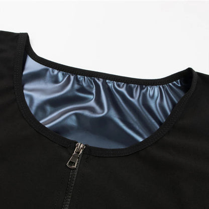 1pcs Men's Shapewear Zipper Coated Silver Vest Exercise slimming corset Compression Sweat Reducing Fat Sauna Tops Waist Trainer