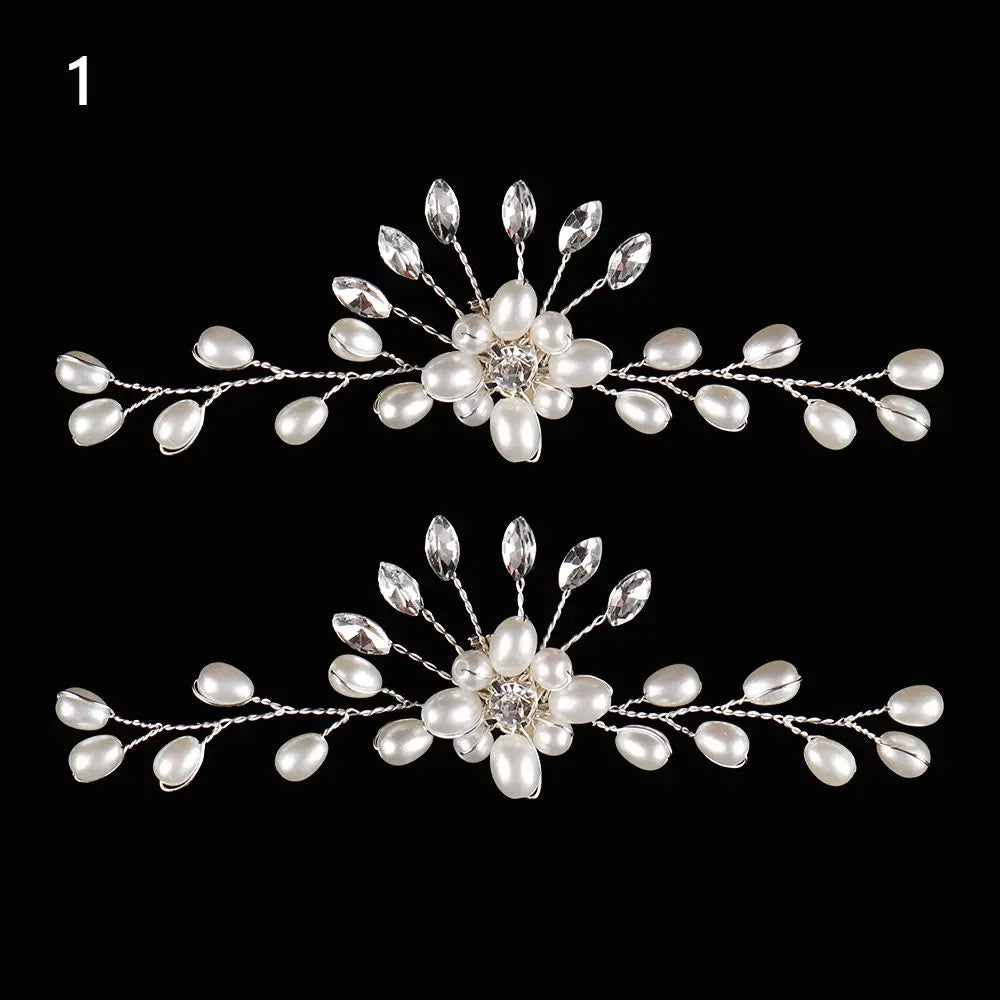 1Pair Wedding Shoes Decorations Pearl Shoes Clip High Heel Shiny Clips Charm Buckle Rhinestone Brooch Bride Pendant Accessories