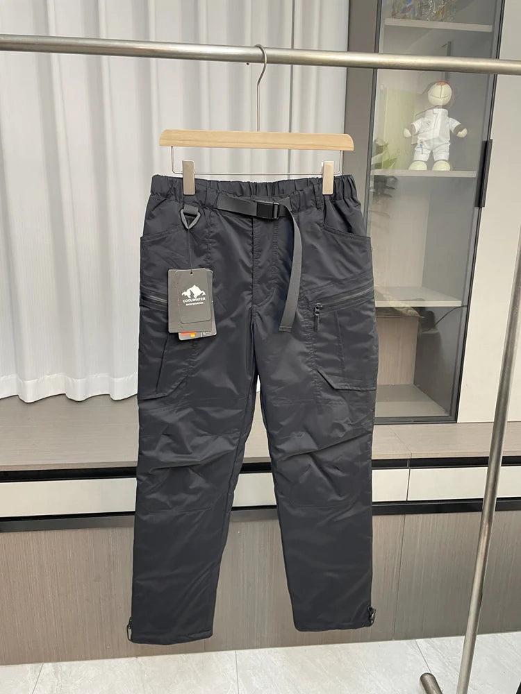 Men's Winter Outdoor Waterproof down Trousers 90 Goose down Workwear Long Pants Youth Fashion Casual  Color