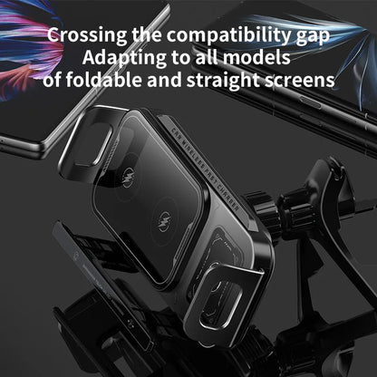 Rotation Universal 15W Car Phone Wireless Charger Holder Stand for Samsung Galaxy Fold 6 5 4 3 Z Flip S25 S24 iPhone 16 15