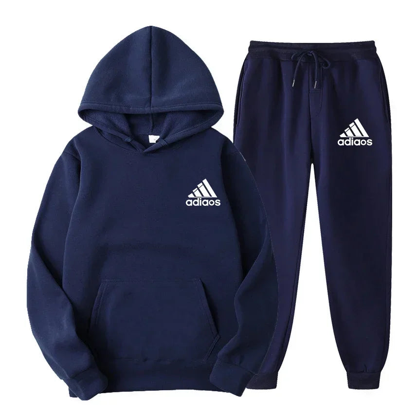 2025 Winter Hoodie Sets Men Fashion Fleece Red Hoodies Black Brand Pants Casual Jogger Suit Tracksuit Sweatshirt Woman Pullover