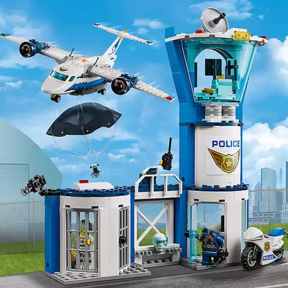 City Series 60210 Sky Police Air Base Air Special Police Base Parachute Police Station thief Assembled Building Block Toys