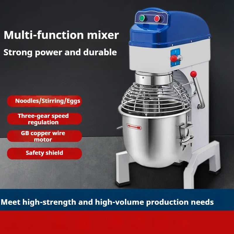 15L Automatic Dough Mixer and Egg Beater - Commercial Kneading and Beating Machine for Bakeries