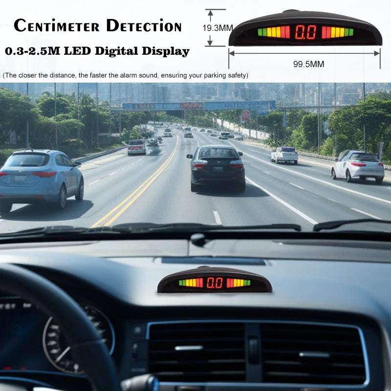 Multi-radar LED Display Parking Sensor Kit 6/8 Probe Backup Radar Detector 12 Colors Car Parking Assistance System