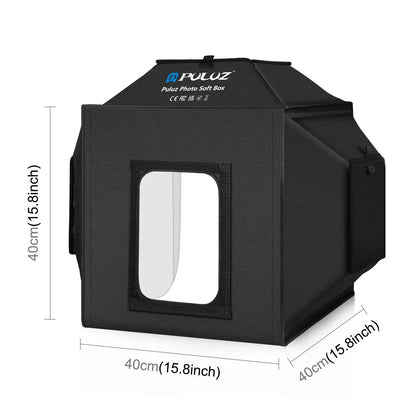 PULUZ 40cm Folding 72W 5500K Studio Shooting Tent Soft Box Photography Lighting Kit with 4 Colors Backdrops LED Photo Softbox