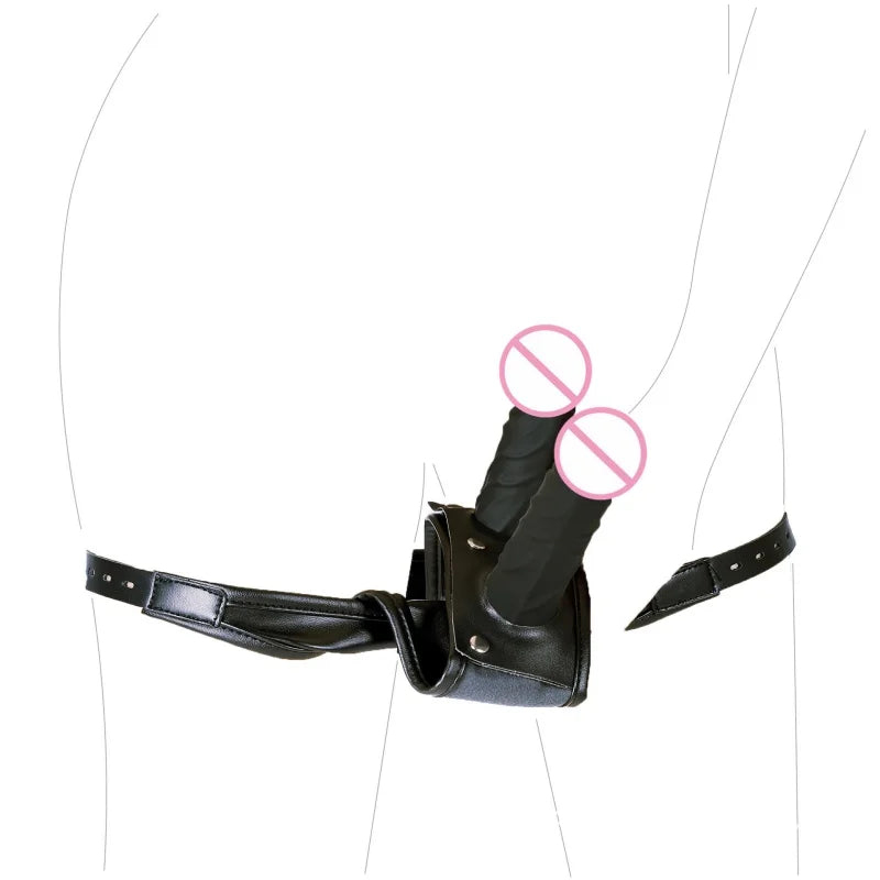 Erotic Bondage Harness Panties with No Vibration Silicone Dildo Vaginal Anal Plug for Women Intimate Strap-on Chastity Pants