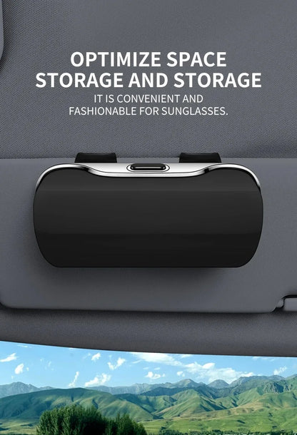 Multifunction Car Glasses Box Portable Car Sunglasses Holder Car Driving Glasses Holder Eyeglass Case Sun Visor For Model Y BMW