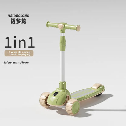 1-in-1 Kids Scooter, Foldable Ride-On Tricycle for Toddlers Ideal for developing children’s sense of balance