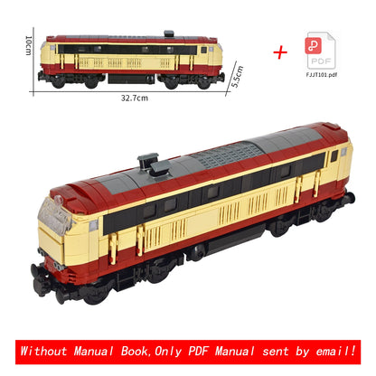 26cm Retro Double-Deck Passenger Train Car Building Blocks Model Green Gray Classic Train Display Toy for Hobbyists
