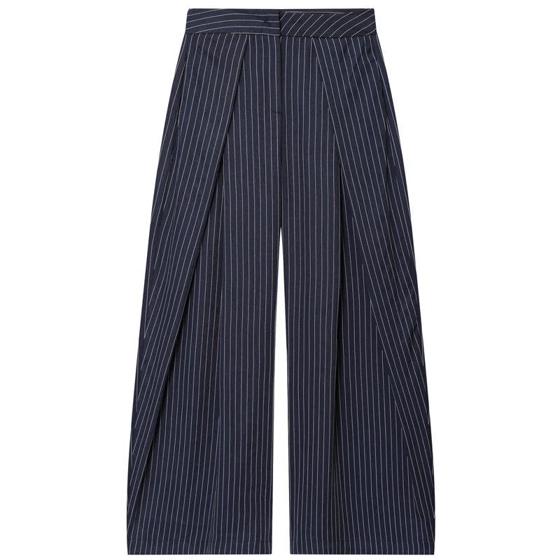 Women's Baggy Pants Woman Trousers Striped Wide Leg Pants Ladies Fashion Casual y2k Pants 2025 Autumn Elegant Pleated Long Pants