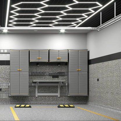 Garage Hexagon LED Light 50000H 6500K Ultra Bright for Home Gym Barbershop Car Detailing Bar Basement Workshop Ceiling Lighting