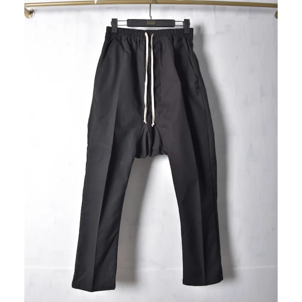 High Street RO Style Cotton Pants Harun Hard Cotton Pants Men's Hanging Crotch Straight Leg Pants Non Elastic Fashion Dark Style