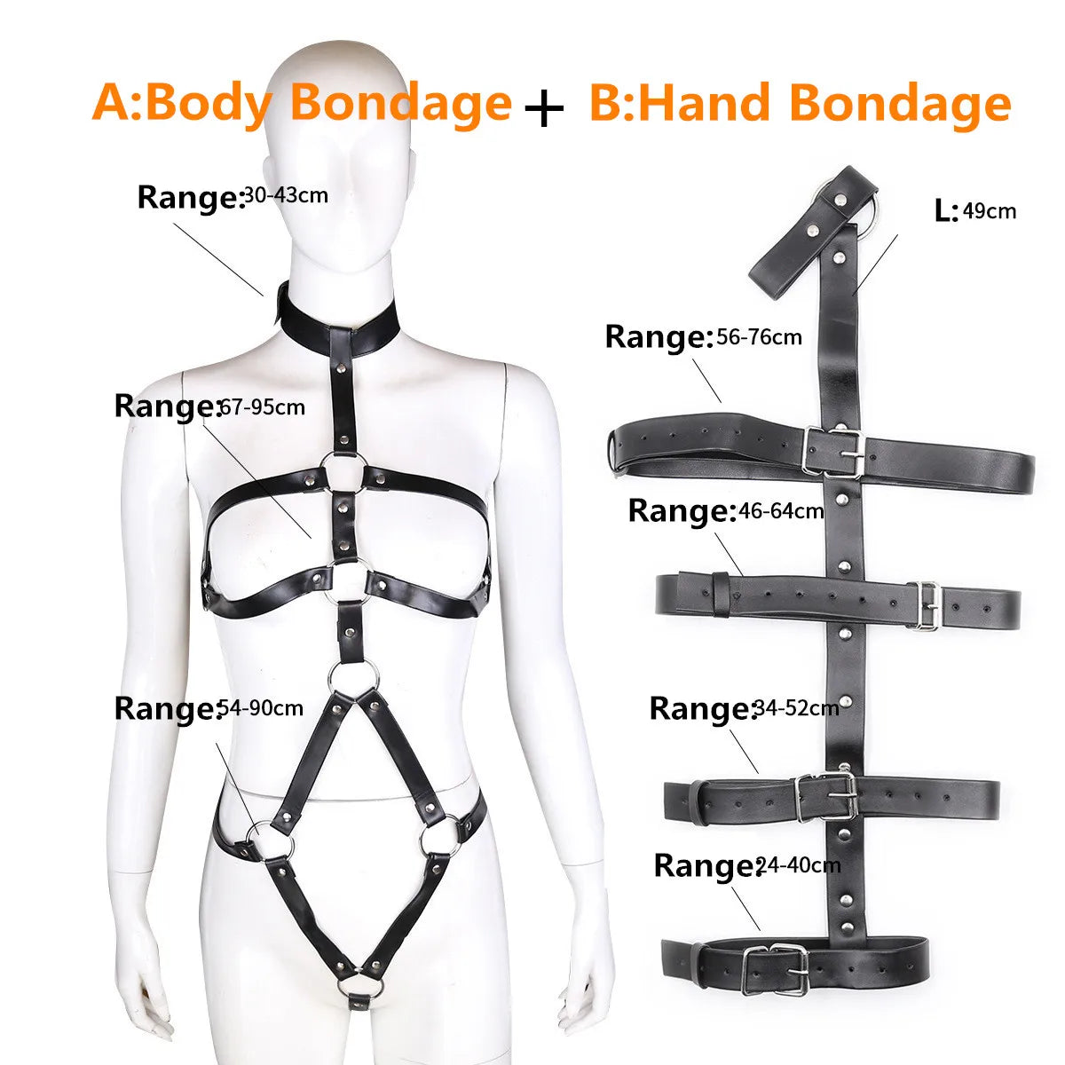 Female BDSM Body Restraint Sex Toy Kits Women Handcuff Harness Adult Couple Fetish Toys SM Slave Bondage Set Vagina Stimulator