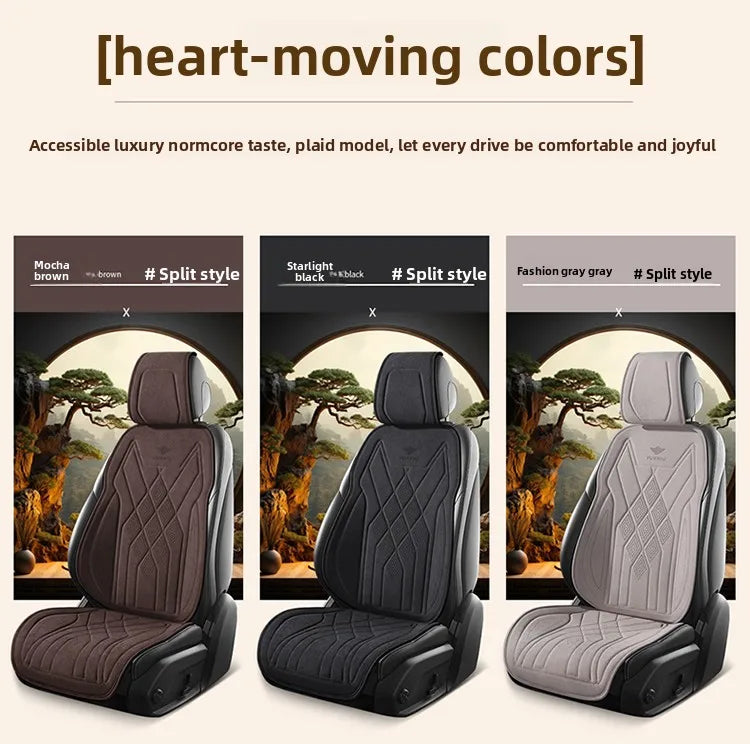 Perforated Suede Seat Cover Universal Four Seasons Cars Seats Covers Breathable Seat Non-slip Luxury Car Rams Latex Seat Cover